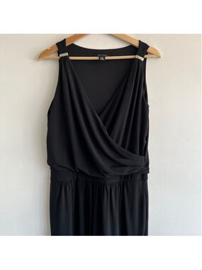 White House Black Market Black Sleeveless Jumpsuit Size 8